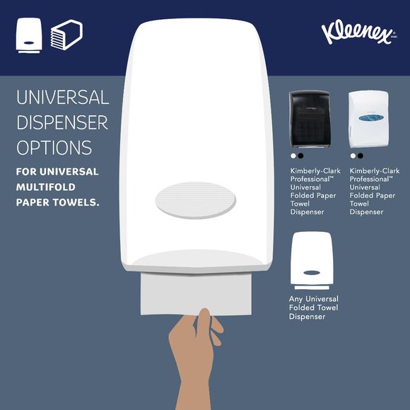 Kleenex Multifold Paper Towels (02046), 1-Ply, 9.2" x 9.4" sheets, White, (150 S - Picture 10 of 11